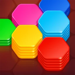 Symbol von Hexa Stack: Farb-Sortierpuzzle